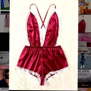 NWOT Lace Trim Satin Romper Bodysuit Plus size 2X